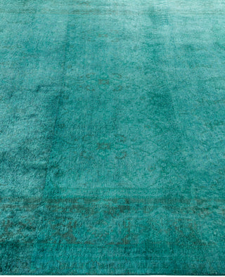 Overdyed One-of-a-Kind Wool Green Area Rug 6' 1" x 8' 10"