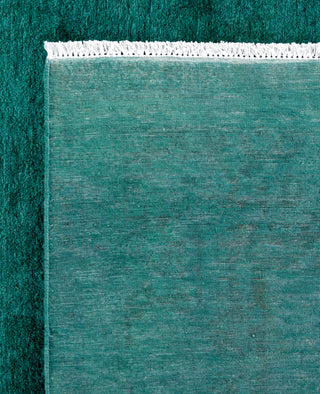 Overdyed One-of-a-Kind Wool Green Area Rug 6' 1" x 8' 10"