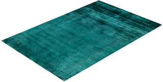 Overdyed One-of-a-Kind Wool Green Area Rug 6' 1" x 8' 10"