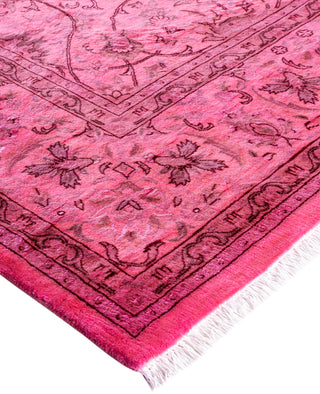 Overdyed Hand-Knotted Wool Modern-Contemporary Pink Area Rug 6' 0" x 9' 3"