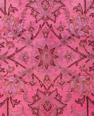 Overdyed Hand-Knotted Wool Modern-Contemporary Pink Area Rug 6' 0" x 9' 3"