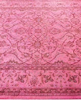 Overdyed Hand-Knotted Wool Modern-Contemporary Pink Area Rug 6' 0" x 9' 3"