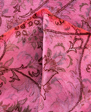 Overdyed Hand-Knotted Wool Modern-Contemporary Pink Area Rug 6' 0" x 9' 3"