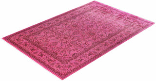 Overdyed Hand-Knotted Wool Modern-Contemporary Pink Area Rug 6' 0" x 9' 3"