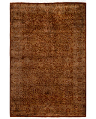 Overdyed Hand-Knotted Wool Modern-Contemporary Brown Area Rug 4' 7" x 7' 2"