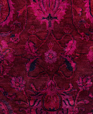 Overdyed Hand-Knotted Wool Modern-Contemporary Purple Area Rug 4' 7" x 7' 2"