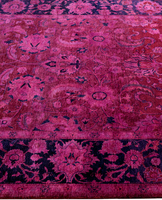 Overdyed Hand-Knotted Wool Modern-Contemporary Purple Area Rug 4' 7" x 7' 2"