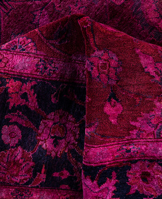 Overdyed Hand-Knotted Wool Modern-Contemporary Purple Area Rug 4' 7" x 7' 2"