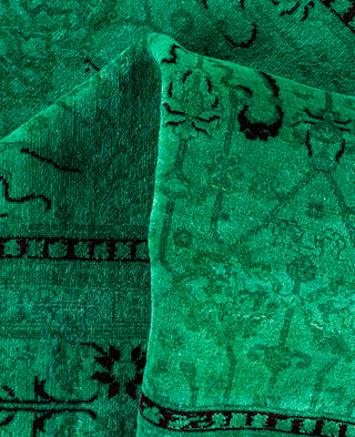 Overdyed Hand-Knotted Wool Modern-Contemporary Green Area Rug 4' 9" x 7' 6"