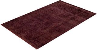 Overdyed Hand-Knotted Wool Modern-Contemporary Purple Area Rug 4' 7" x 7' 1"