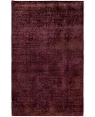 Overdyed Hand-Knotted Wool Modern-Contemporary Purple Area Rug 4' 7" x 7' 1"