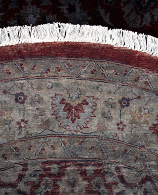 Contemporary Overdyed Wool Hand Knotted Red Round Area Rug 5' 1" x 5' 3"