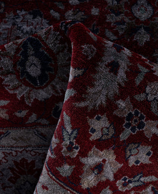 Contemporary Overdyed Wool Hand Knotted Red Round Area Rug 5' 1" x 5' 3"