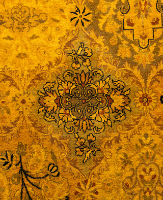 Overdyed Hand-Knotted Wool Modern-Contemporary Gold Area Rug 4' 7" x 7' 6"