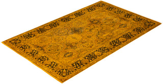Overdyed Hand-Knotted Wool Modern-Contemporary Gold Area Rug 4' 7" x 7' 6"
