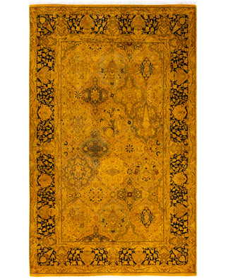 Overdyed Hand-Knotted Wool Modern-Contemporary Gold Area Rug 4' 7" x 7' 6"