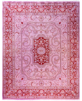 Overdyed Hand-Knotted Wool Modern-Contemporary Pink Area Rug 8' 2" x 10' 2"