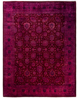 Overdyed Hand-Knotted Wool Modern-Contemporary Purple Area Rug 8' 0" x 10' 0"