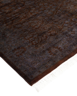 Contemporary Hand Knotted Overdyed Black Area Rug 3' 3" x 5' 4"