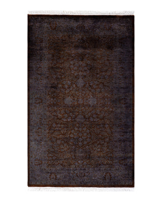 Contemporary Fine Vibrance Brown Wool Area Rug 3' 3" x 5' 4"