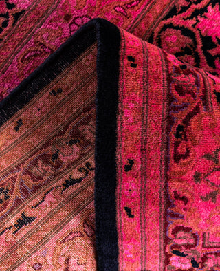 Overdyed Hand-Knotted Wool Modern-Contemporary Pink Runner 3' 0" x 14' 3"