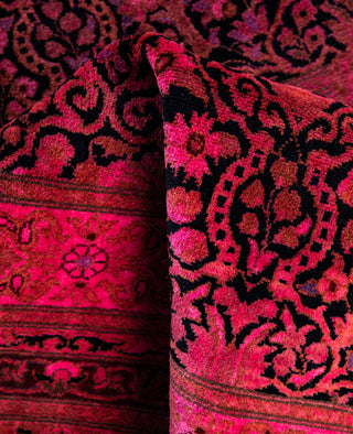 Overdyed Hand-Knotted Wool Modern-Contemporary Pink Runner 3' 0" x 14' 3"