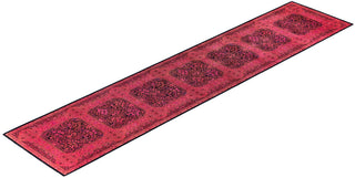 Overdyed Hand-Knotted Wool Modern-Contemporary Pink Runner 3' 0" x 14' 3"