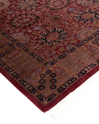 Modern Overdyed Hand Knotted Wool Red Runner 3' 0" x 13' 3"