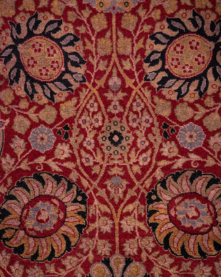 Modern Overdyed Hand Knotted Wool Red Runner 3' 0" x 13' 3"
