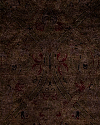 Contemporary Hand Knotted Overdyed Brown Runner 2' 6" x 10' 8"