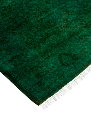 Modern Overdyed Hand Knotted Wool Green Area Rug 2' 7" x 4' 2"