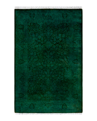 Contemporary Fine Vibrance Green Wool Area Rug 2' 7" x 4' 2"
