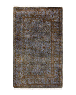 Contemporary Fine Vibrance Brown Wool Area Rug 2' 7" x 4' 4"