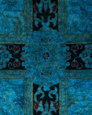 Contemporary Hand Knotted Overdyed Blue Area Rug 4' 1" x 6' 4"