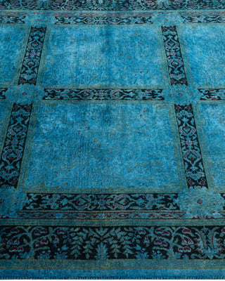 Contemporary Hand Knotted Overdyed Blue Area Rug 4' 1" x 6' 4"