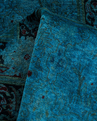 Contemporary Hand Knotted Overdyed Blue Area Rug 4' 1" x 6' 4"