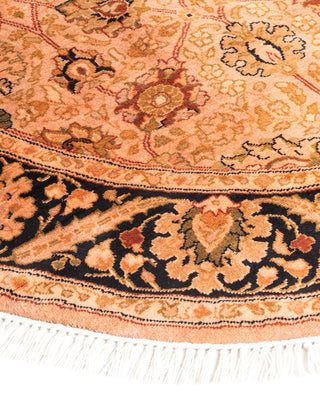 Contemporary Hand-Knotted Overdyed Pink Oval Area Rug 3' 1" x 4' 7"