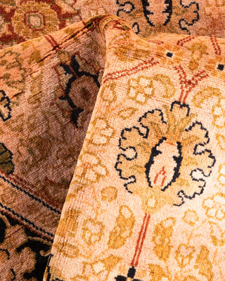 Contemporary Hand-Knotted Overdyed Pink Oval Area Rug 3' 1" x 4' 7"