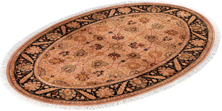 Contemporary Hand-Knotted Overdyed Pink Oval Area Rug 3' 1" x 4' 7"