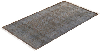 Modern Overdyed Hand Knotted Wool Brown Area Rug 3' 1" x 5' 6"