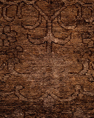 Contemporary Fine Vibrance Brown Wool Area Rug - 5' 9" x 8' 7"