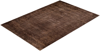 Contemporary Fine Vibrance Brown Wool Area Rug - 5' 9" x 8' 7"