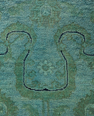 Contemporary Overdyed Wool Hand Knotted Green Area Rug 6' 1" x 8' 9"