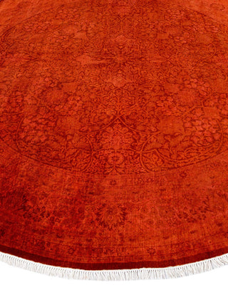Fine Vibrance, One-of-a-Kind Hand-Knotted Area Rug - Orange, 8' 1" x 8' 1" - Solo Rugs