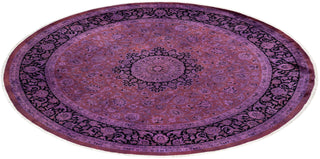 Contemporary Fine Vibrance Purple Wool Area Rug - 8' 1" x 8' 1"