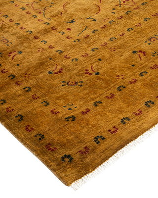 Contemporary Hand Knotted Overdyed Gold Area Rug 8' 2" x 10' 3"