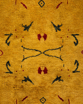 Contemporary Hand Knotted Overdyed Gold Area Rug 8' 2" x 10' 3"