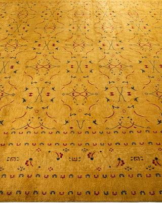Contemporary Hand Knotted Overdyed Gold Area Rug 8' 2" x 10' 3"