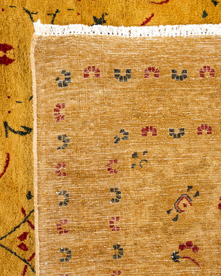 Contemporary Hand Knotted Overdyed Gold Area Rug 8' 2" x 10' 3"