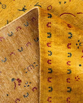 Contemporary Hand Knotted Overdyed Gold Area Rug 8' 2" x 10' 3"